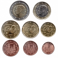 Spain 2021 Euro coins UNC set