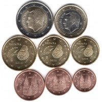 Spain 2015 Euro coins UNC set