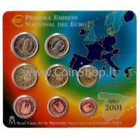 Spain 2001 Euro Coins BU Set