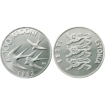 Estonia 1992 Monetary Reform 100 kroon