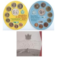San Marino 2007 Euro coins BU set with 5 euro silver coin