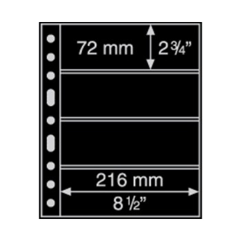 Leuchtturm plastic sheets GRANDE 4 pockets 72x216 mm black