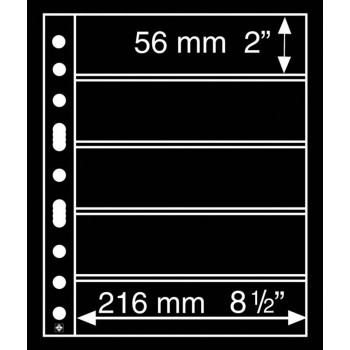 Leuchtturm plastic sheets GRANDE 5 pockets 56x216 mm black