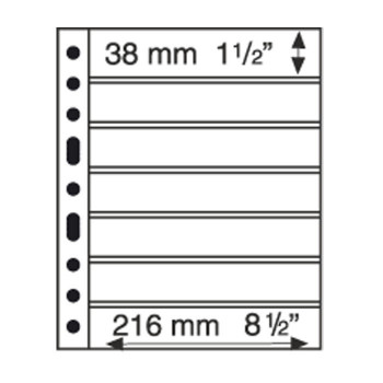 Leuchtturm plastic sheets GRANDE 7 pockets 38x216 mm black