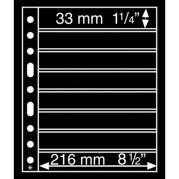 Leuchtturm plastic sheets GRANDE 8 pockets 33x216 mm black