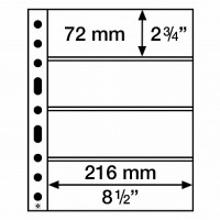 Leuchtturm plastic sheets GRANDE 4 pockets 72x216 mm
