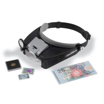 Leuchtturm LED headband magnifier FOKUS with 1.5x up to 8x