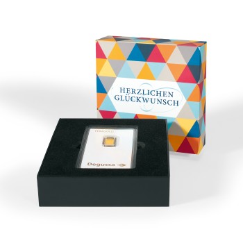 Leuchtturm gift box for one gold bar in blister pack