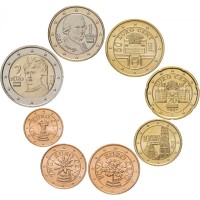 Austria 2002 Euro coins UNC set