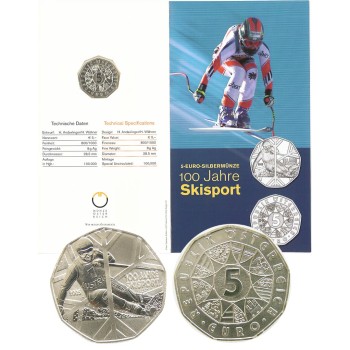 Austria 2005 5 euro 100 Years of Skiing BU