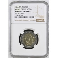 Belgium 2006 Atomium Mint Error graded NGC MS64 Belgium 2006 Atomium Mint Error graded NGC MS64