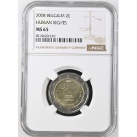 Belgium 2008 Human Rights NGC MS65