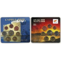 Cyprus 2008 Euro coins BU set Expo Ireland