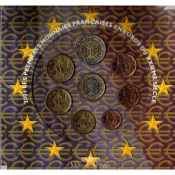 France 2001 Euro coin BU set