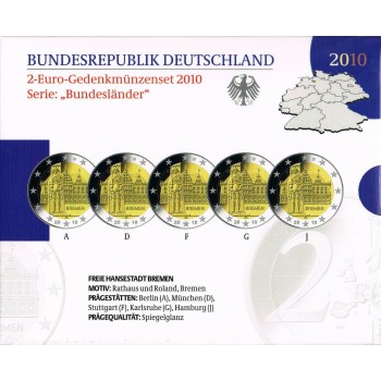 Germany 2010 Federal state of Bremen A D F G J Proof