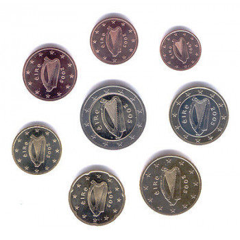 Ireland 2006-2012 Euro coins UNC set mixed year