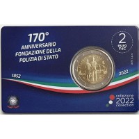 Italy 2022 170th Anniversary of Foundation of the Italian National Police coin card