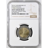 Luxembourg 2014 Grand-Duchy of Luxembourg Mint Error graded NGC MS65