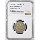 Lithuania 2015 2 euro Mint Error Graded NGC MS62 Lithuania 2015 2 euro Mint Error Graded NGC MS62