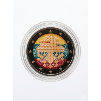 Lithuania 2024 Lithuanian tradition of straw gardens colored