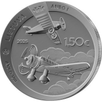 Lithuania 2025 1.5 euro ANBO aircraft - 100 years