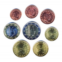 Luxembourg 2002 Euro coins UNC Set