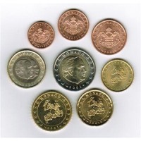 Monaco 2001 Euro coins UNC set