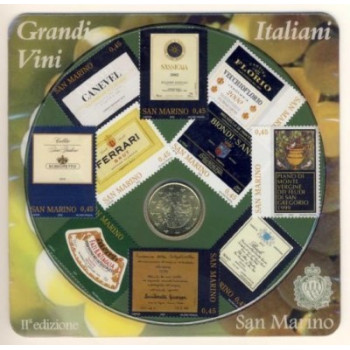 San Marino 2007 50 cent coin card included 10 stamps