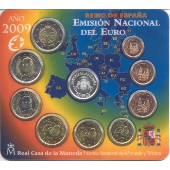 Spain 2009 Euro coins BU Set with silver medal Canarias