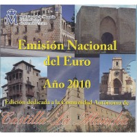 Spain 2010 Euro coins BU Set with silver medal Castilla La Mancha
