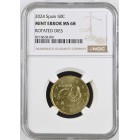 Spain 2024 50 euro cent Mint Error Graded NGC MS68