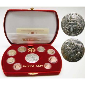 Vatican City 2004 Euro coin Proof Set Pope John Paul II