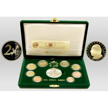 Vatican City 2005 Euro coin Proof Set Pope John Paul II