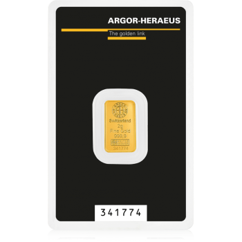 Heraeus / Argor-Heraues Gold bar 2g. Au999.9