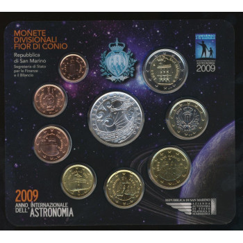 San Marino 2009 Euro coins BU set with 5 euro silver coin