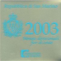 San Marino 2003 Euro coins BU set with 5 euro silver coin