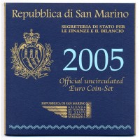 San Marino 2005 Euro coins BU set with 5 euro silver coin