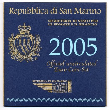 San Marino 2005 Euro coins BU set with 5 euro silver coin